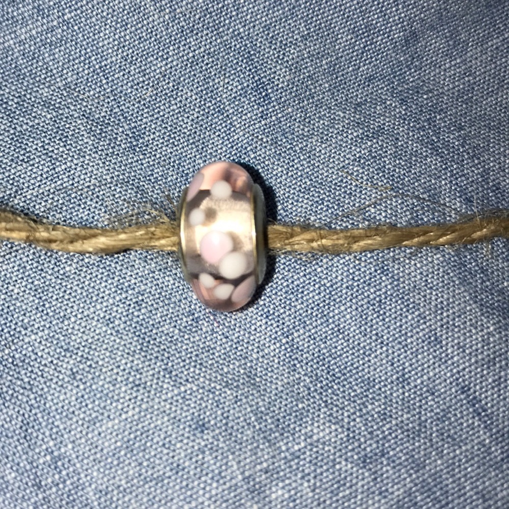 Pandora Pink Polkadot Murano Glass Bead Charm